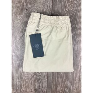VRST Men's Mixed Media Training Pant Size S‎ Sandy Clay Beige Active Golf